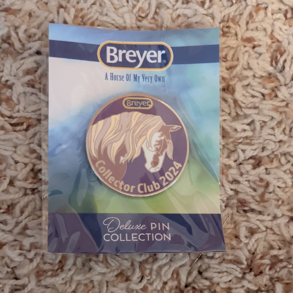 Breyer Deluxe Pin with Purple and Cream Horse Design